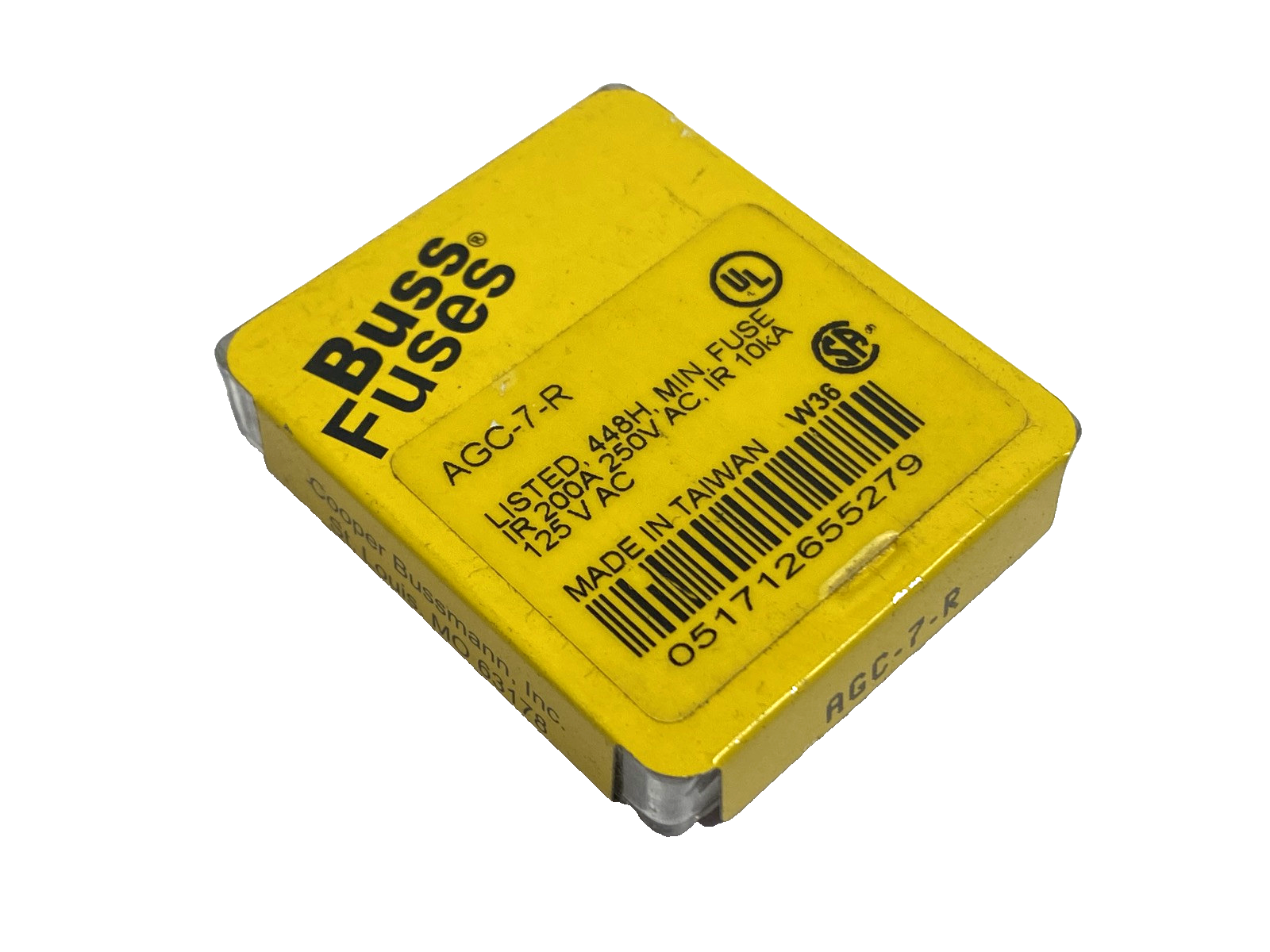 AGC-7-R | Cooper Bussmann Miniature Fuse 7A 250VAC PACKAGE OF 5 - New - Maverick Industrial Sales