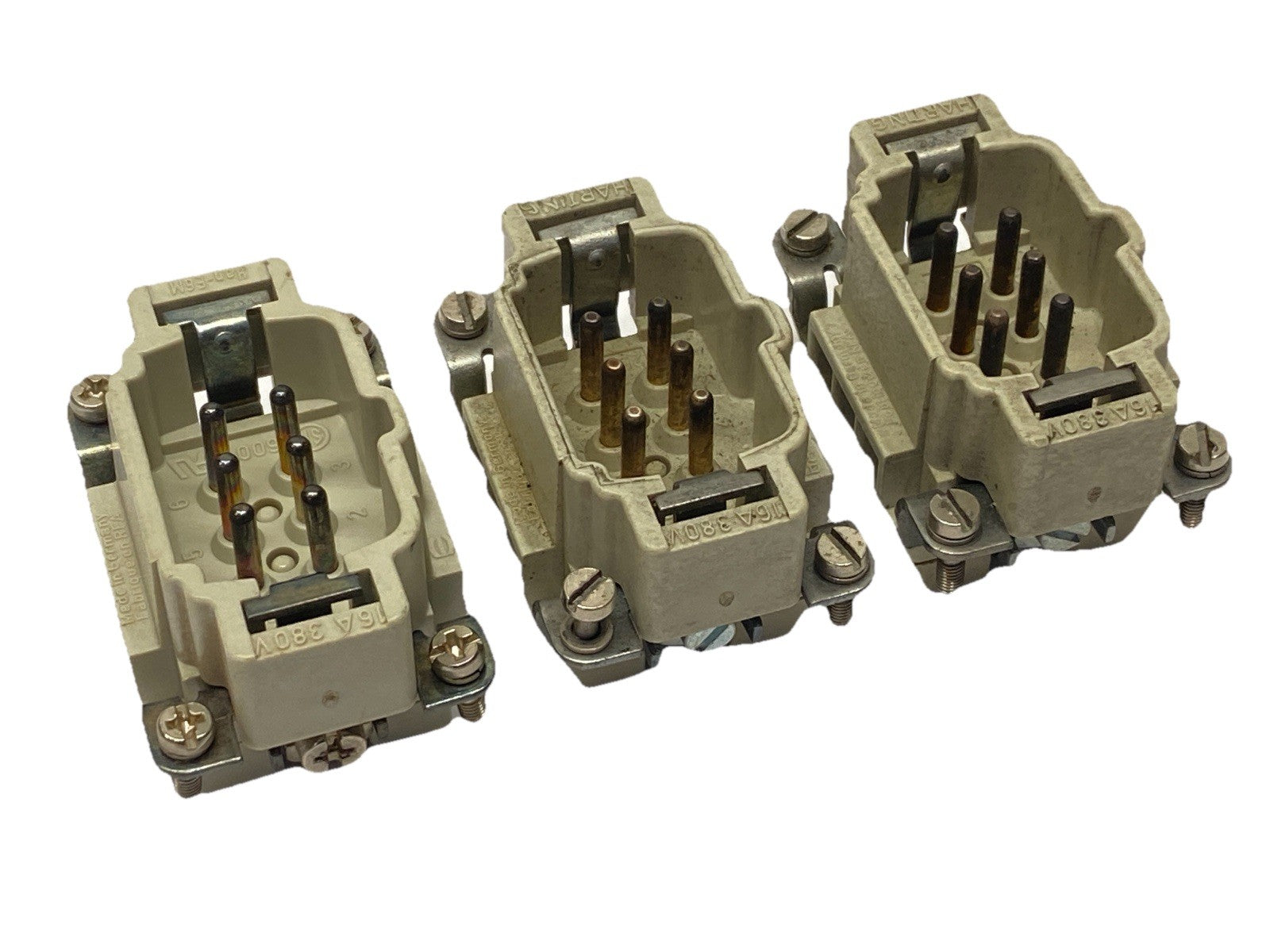 Harting Han 6 ES-M Insert Connector 6-Pin 09330062616 LOT OF 3 - Used - Maverick Industrial Sales