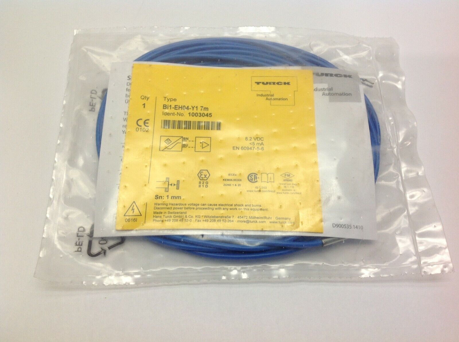 Turck Bi1-EH04-Y1 7m Inductive Proximity Sensor 1003045 - Maverick Industrial Sales