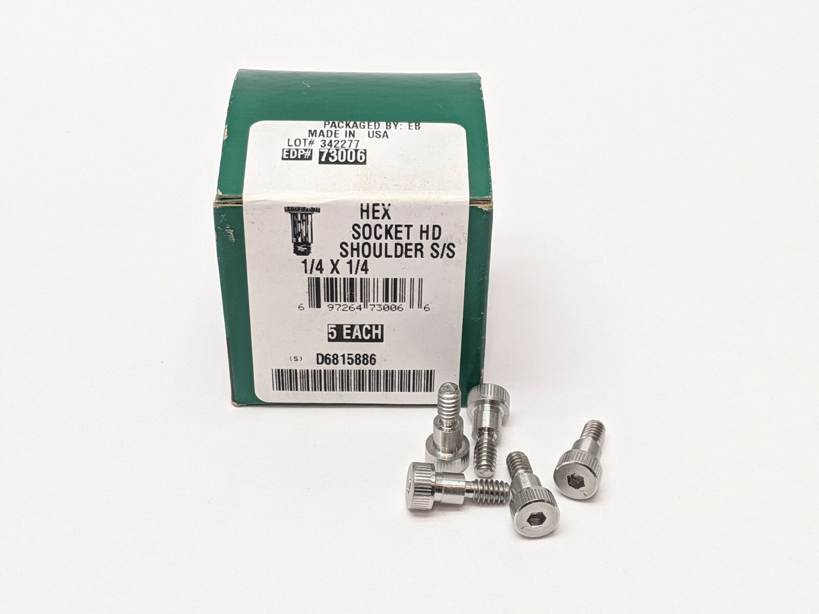 73006 | SS Socket Head Shoulder Screw 1/4"x1/4" Shoulder 10-24 BOX OF 5 - New - Maverick Industrial Sales