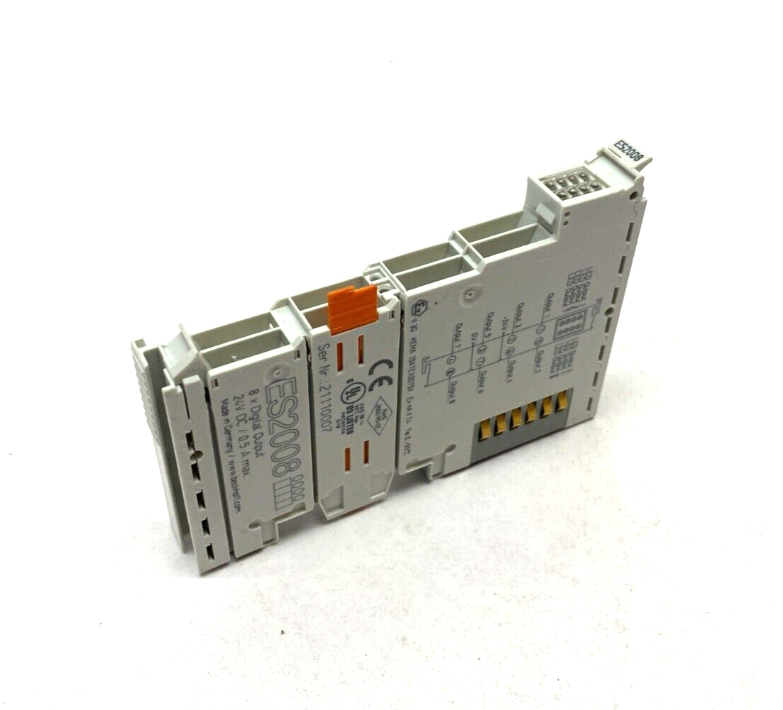 ES2008 | Beckhoff EtherCAT Terminal 8 Channel Digital Output NO FEED IN TERMINAL - Used - Maverick Industrial Sales