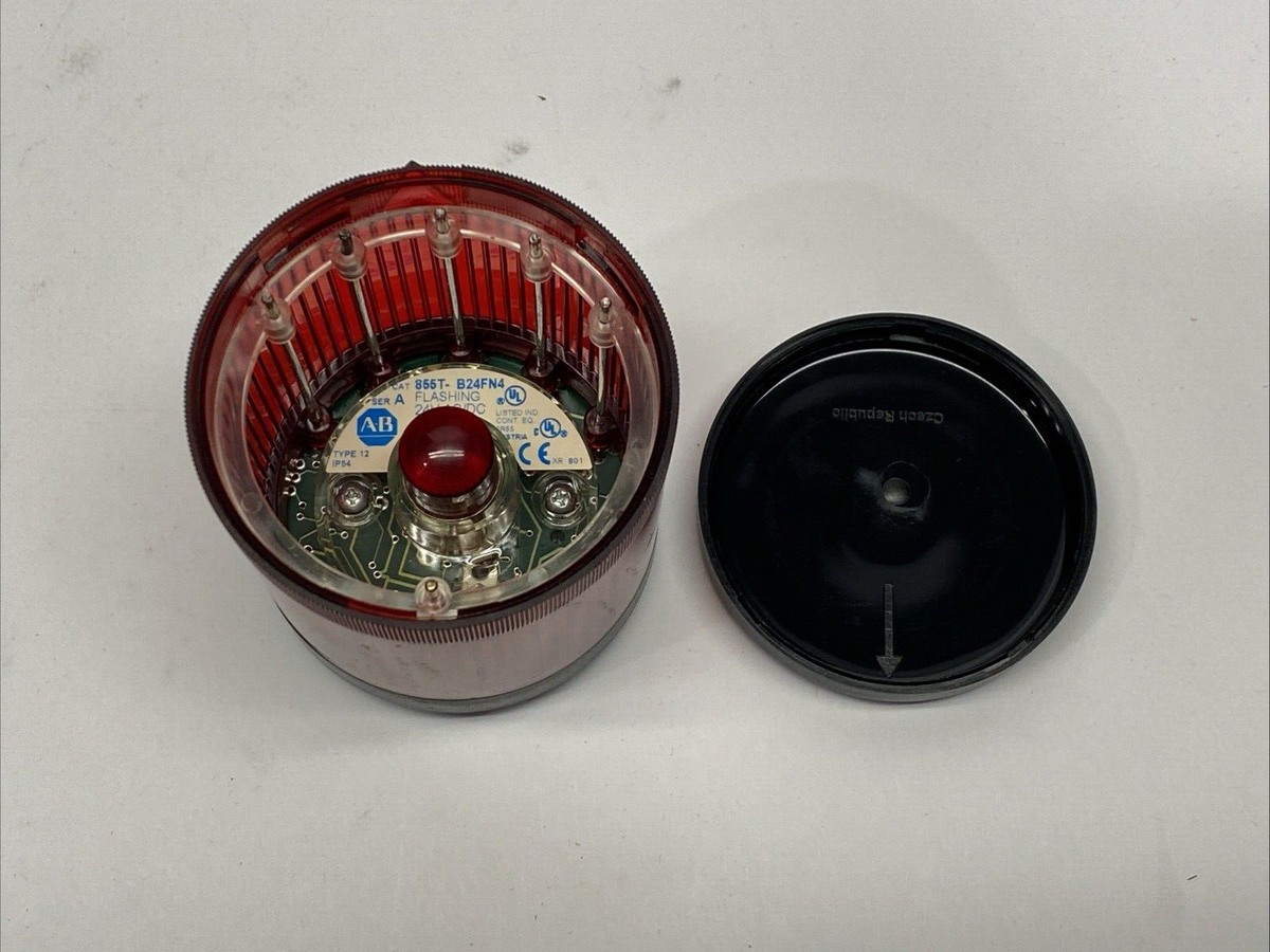855T-B24FN4 | Allen Bradley Ser A Stack Light Flashing Red 24V 7W - Used - Maverick Industrial Sales