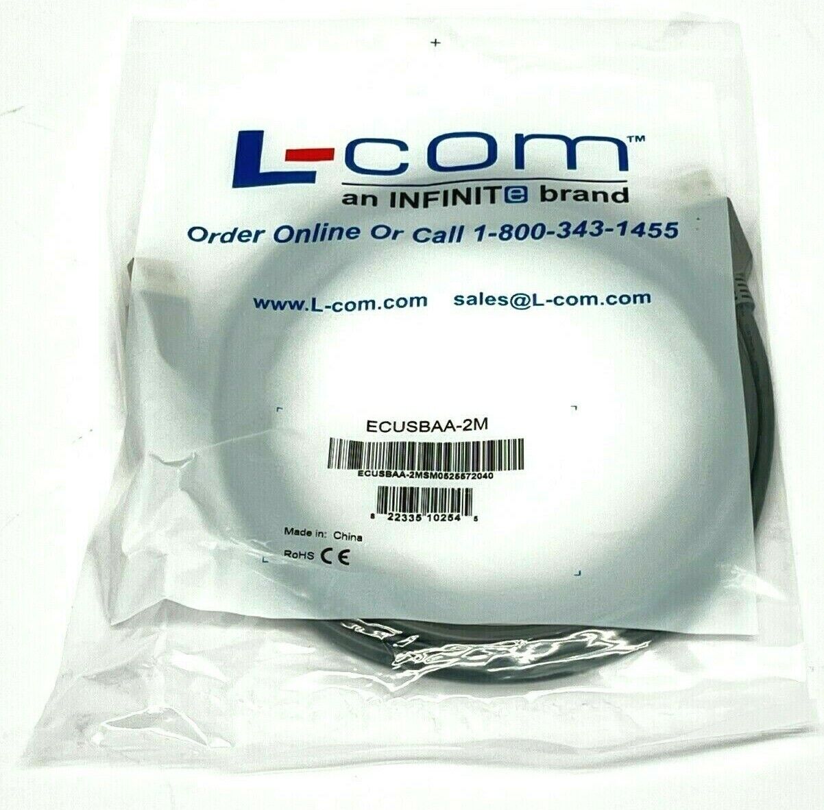 ECUSBAA-2M | L-Com Deluxe USB Cable Type A-A Cable 2 Meter - New - Maverick Industrial Sales