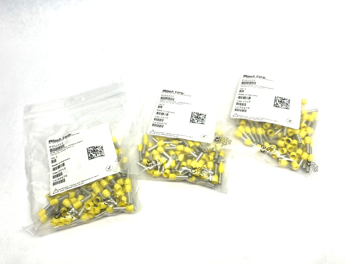Altech FID1012 Insulated Crimp Ferrules 10AWG/6.0sqmm 100-PACK, LOT OF 3 - Maverick Industrial Sales