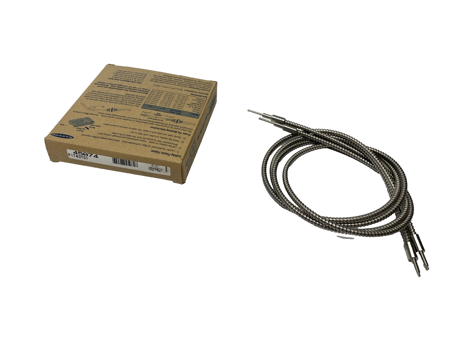 45074, PIT43TS1 | Banner PIT43TS1 Opposed Mode Inline Plastic Fiber 1mm Core Dia. 1m Length 45074- New - Maverick Industrial Sales