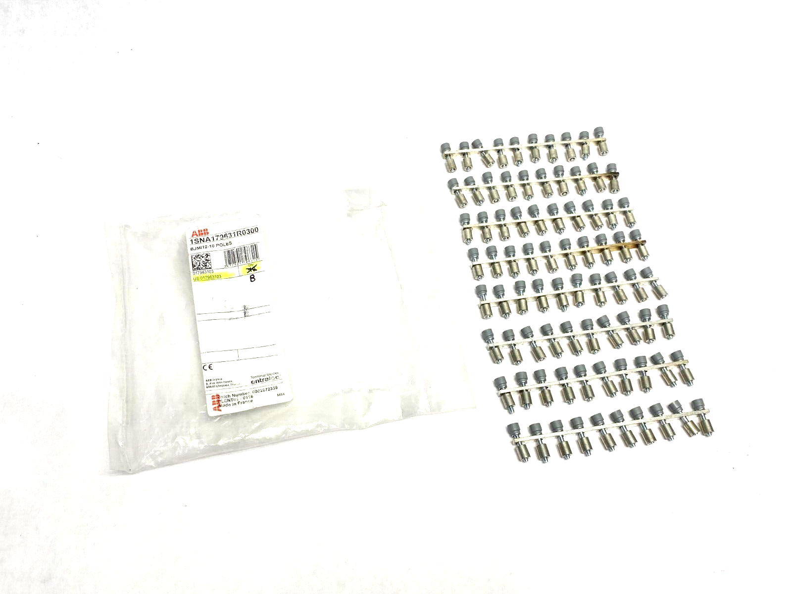 ABB Entrelec 1SNA179631R0300 Jumper Bar 10-Pole 12mm Space BJMI12-10 PKG OF 8 - Maverick Industrial Sales