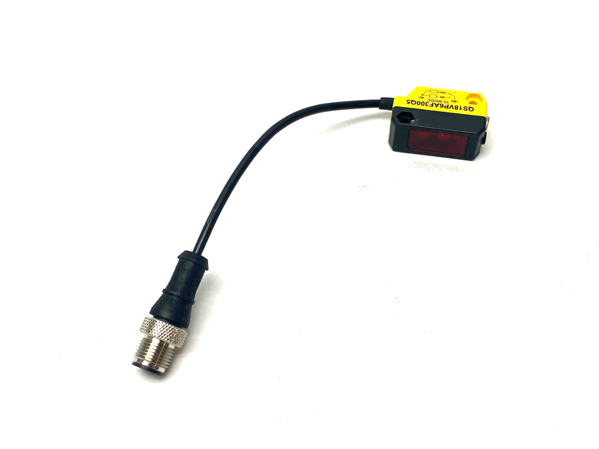 QS18VP6AF300Q5, 10659 | Banner QS18VP6AF300Q5 WORLD-BEAM Photoelectric Sensor, Adjustable Field, 10659 - Used - Maverick Industrial Sales