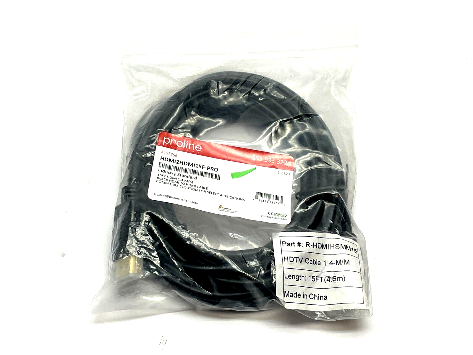 R-HDMIHSMM15 | Proline Industry Standard HDMI Cable 15ft Length - New - Maverick Industrial Sales