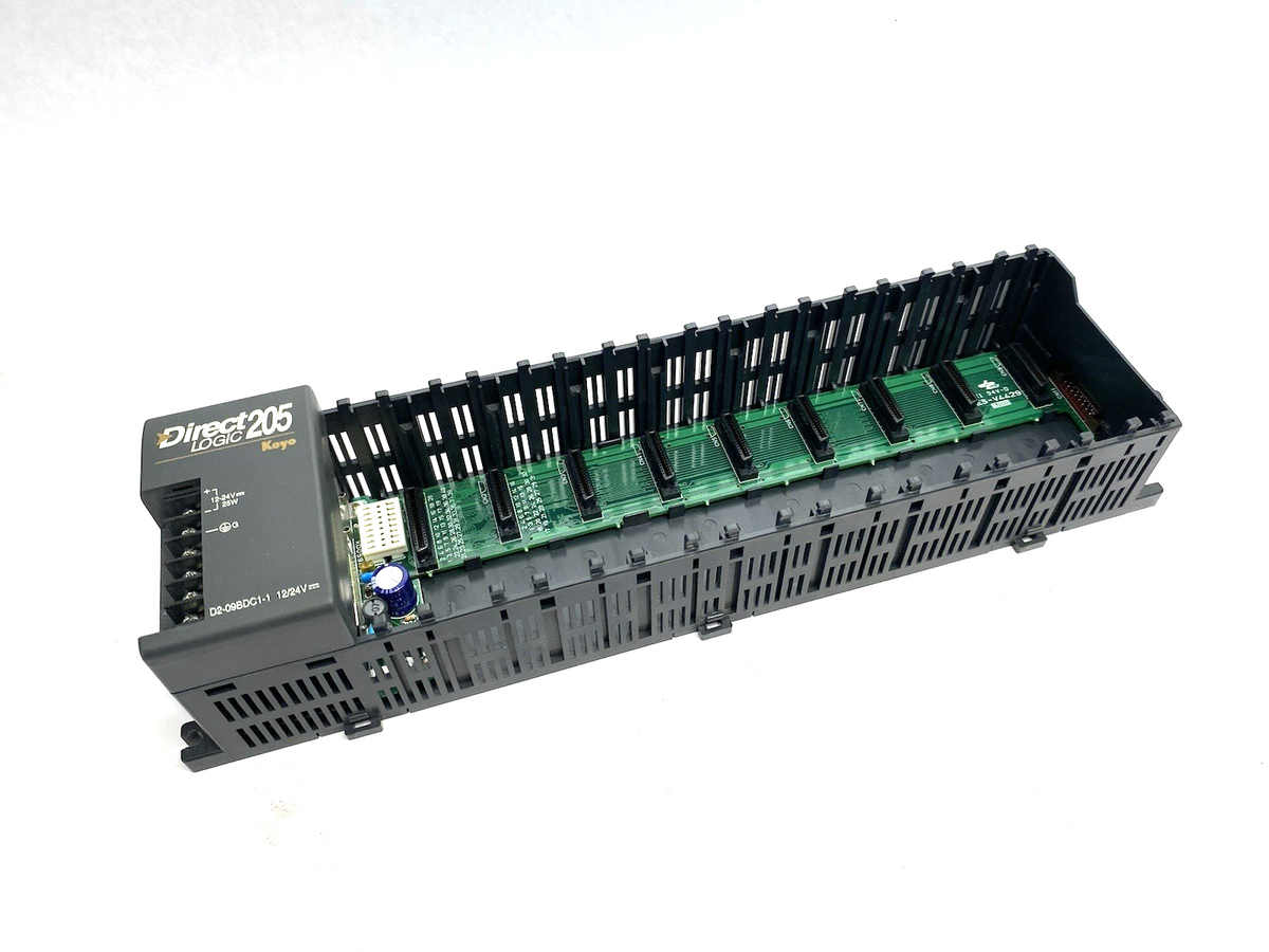 D2-09BDC1-1 | Automation Direct DirectLOGIC DL205 I/O base, 9-slot, DIN rail- Used - Maverick Industrial Sales
