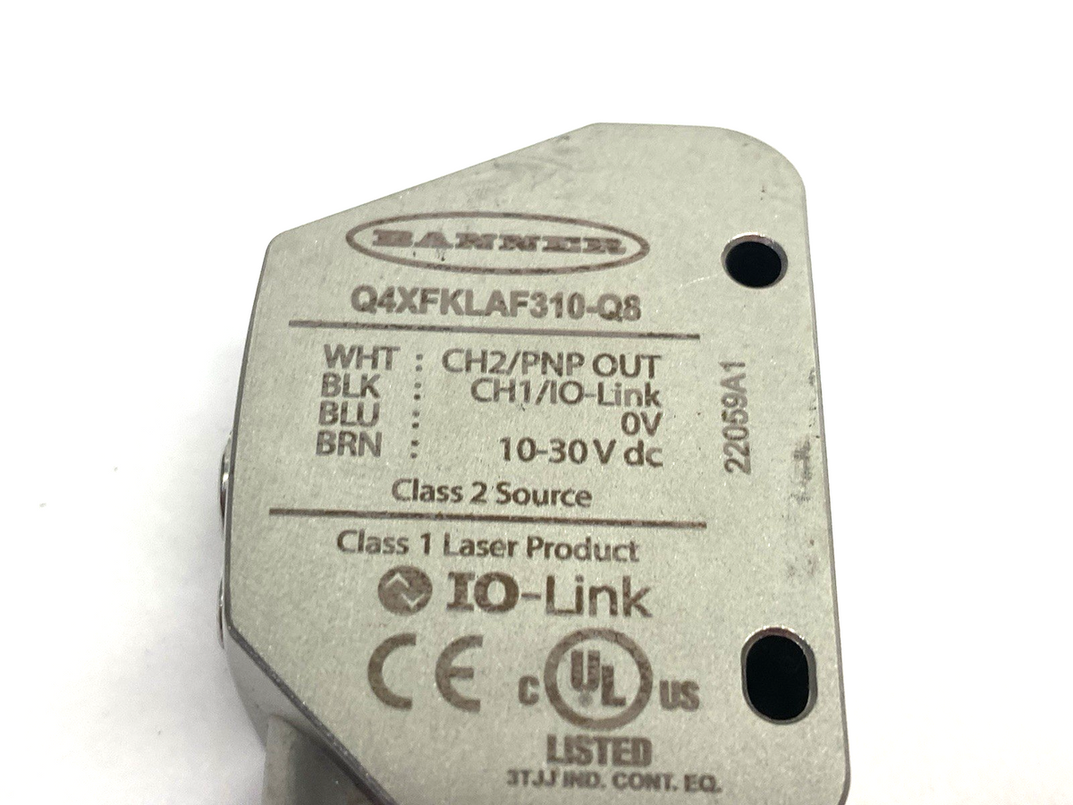 Q4XFKLAF310-Q8 | Banner IO-Link Rugged Laser Distance Sensor, Adjustable Fld 97341 - Used - Maverick Industrial Sales