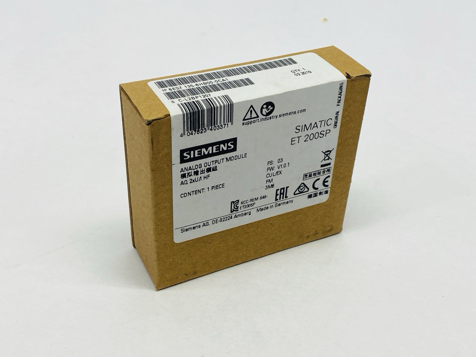 Siemens 6ES7135-6HB00-0CA1 SIMATIC ET 200SP Analog Output Module - Maverick Industrial Sales