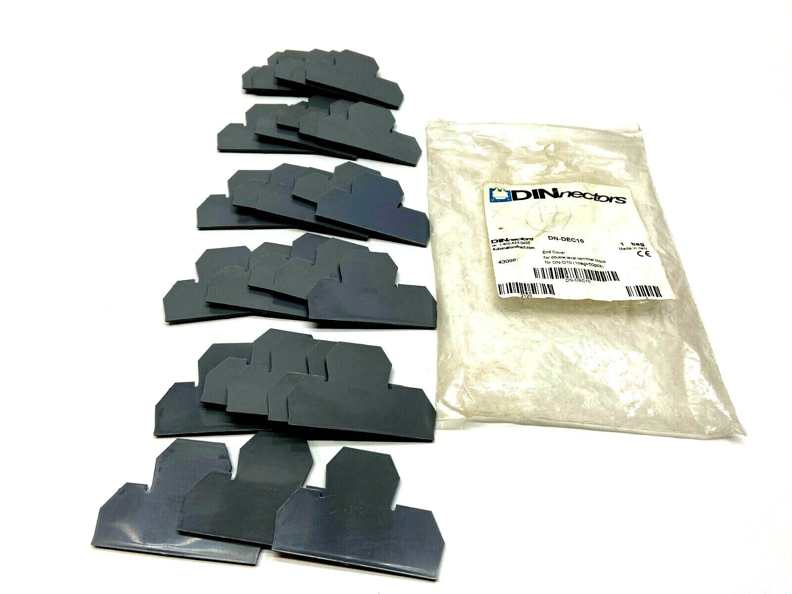 DN-DEC10 | Automation DINnector End Cover Double Level Terminal Block LOT OF 28- New – Open box - Maverick Industrial Sales