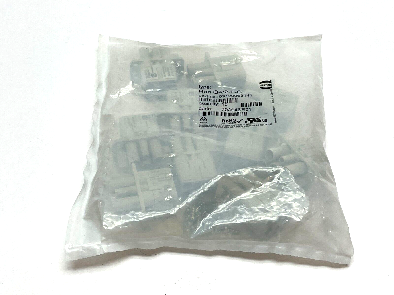 Harting Han Q4/2-F-C Heavy Duty Power Connector 09 12 006 3141 PKG OF 10 - Maverick Industrial Sales