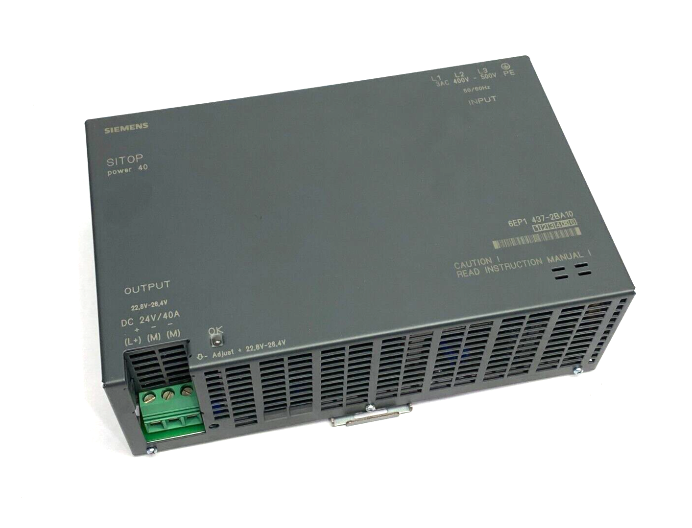 Siemens 6EP1437-2BA10 SITOP Power 40 Power Supply 400-500VAC to 24VDC 40A - Maverick Industrial Sales