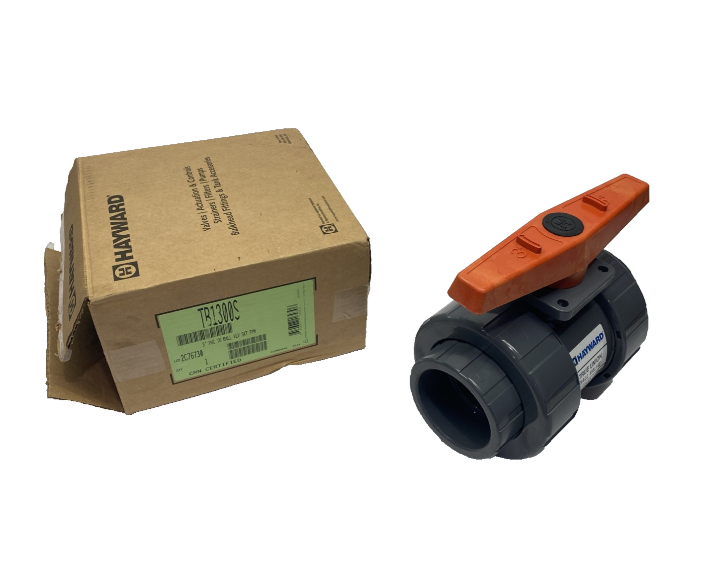TB1300S | Hayward 3" Socket True Union Ball Valve PVC - New – Open box - Maverick Industrial Sales
