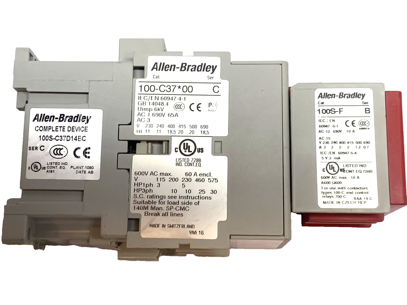 100S-C37D14BC | Allen Bradley Safety Contactor 37A 120VAC 3NO SER. C- Used - Maverick Industrial Sales