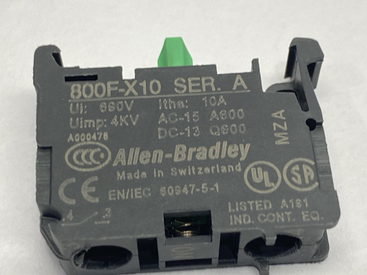 800F-X10 | Allen Bradley Ser A Contact Block 22.5mm LOT OF 4- Used - Maverick Industrial Sales