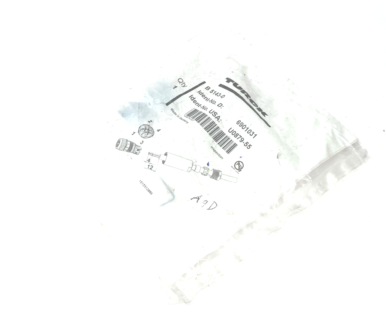 Turck B 5143-0 Field Wireable Connector M8 Female U0879-55, 6901031 - Maverick Industrial Sales