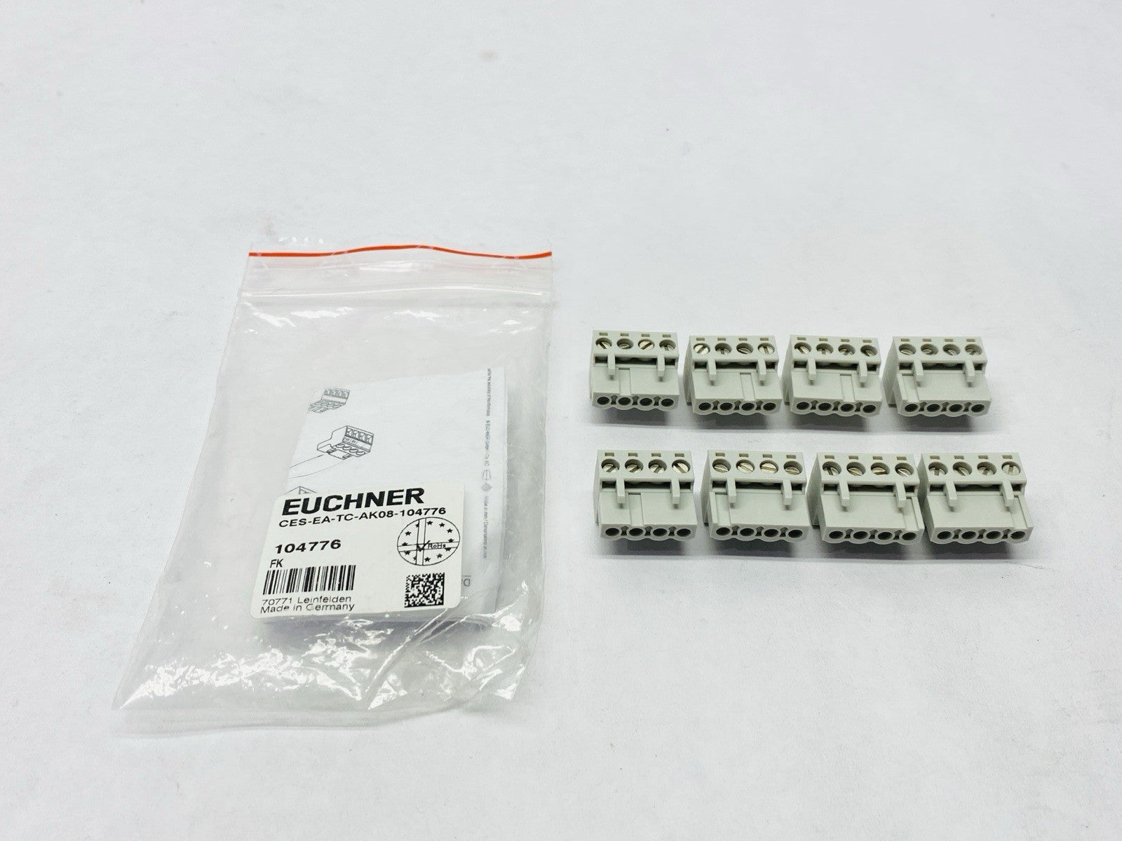 Euchner CES-EA-TC-AK08-104776 Plug In Screw Terminal Connector LOT OF 8 - Maverick Industrial Sales