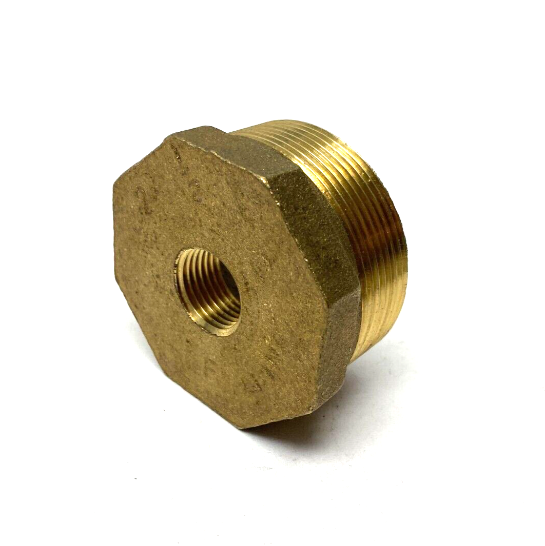 None | Brass Reducer Fitting 2" Male NPT to 1/2" Female NPT- New – Open box - Maverick Industrial Sales