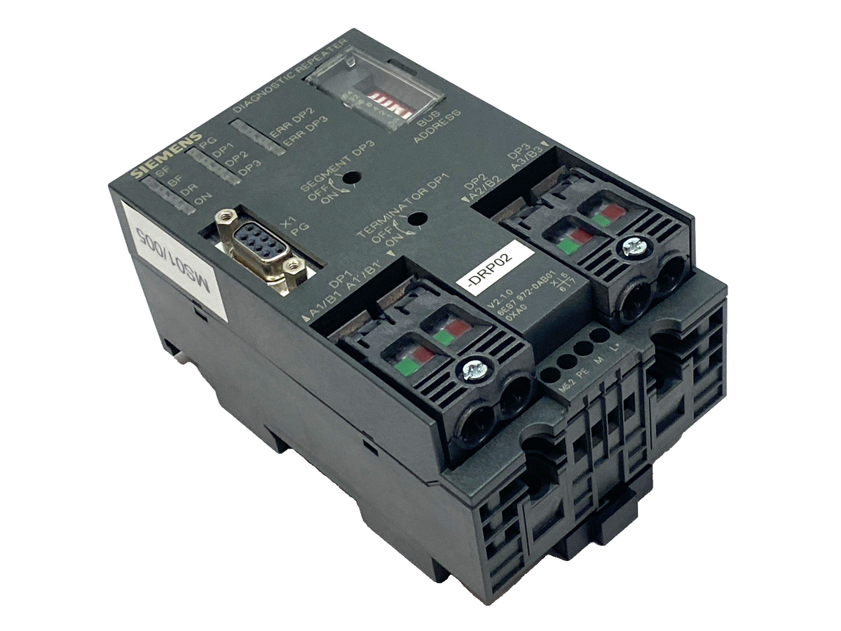 6ES7972-0AB01-0XA0 | Siemens PROFIBUS DP Diagnostic Repeater 24V MISSING SCREWS - Used - Maverick Industrial Sales