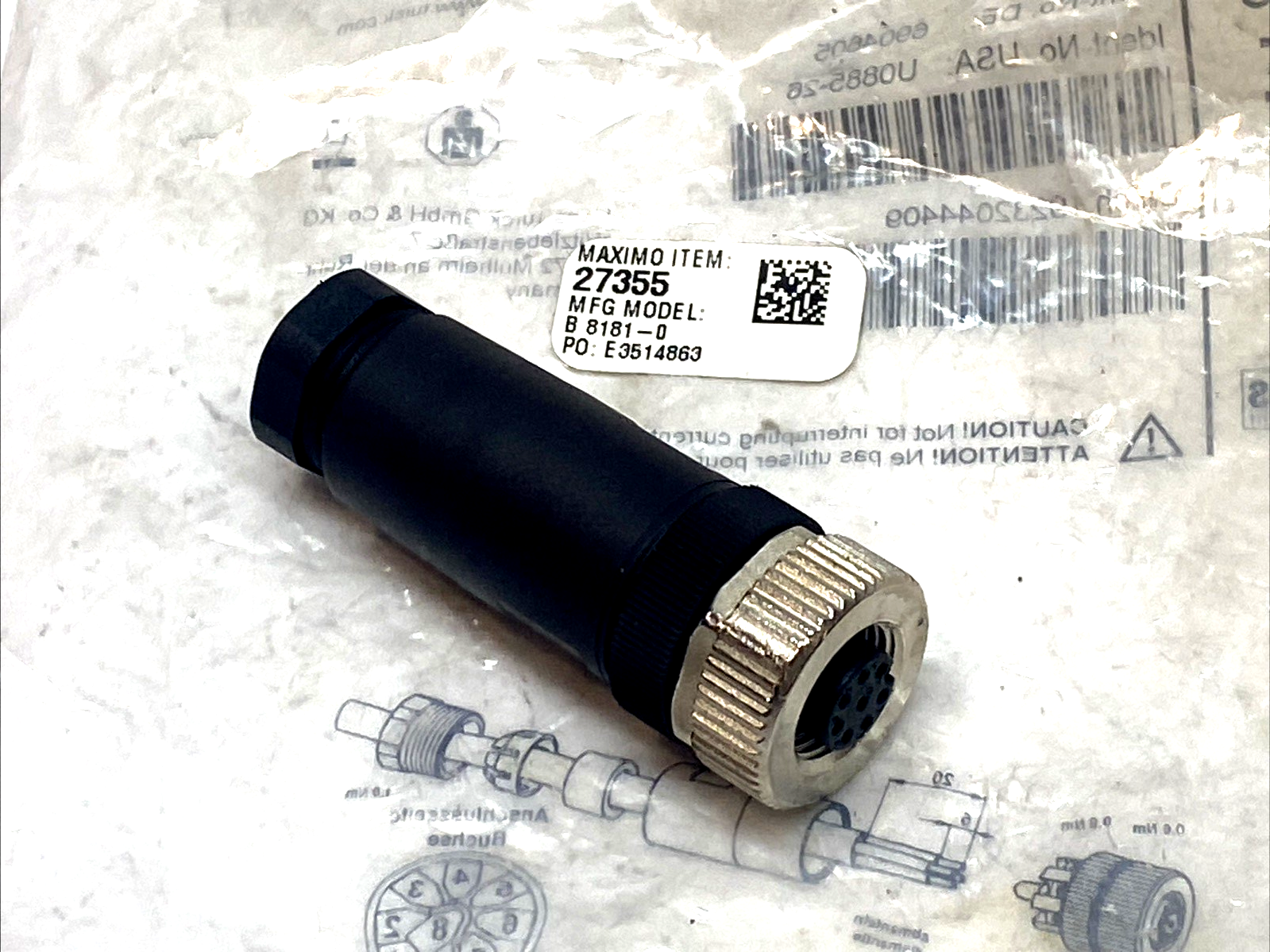 B8181-0 M12 | Turck Field Wireable Connector 8-Pin Female PG9 2A - New Other - Maverick Industrial Sales