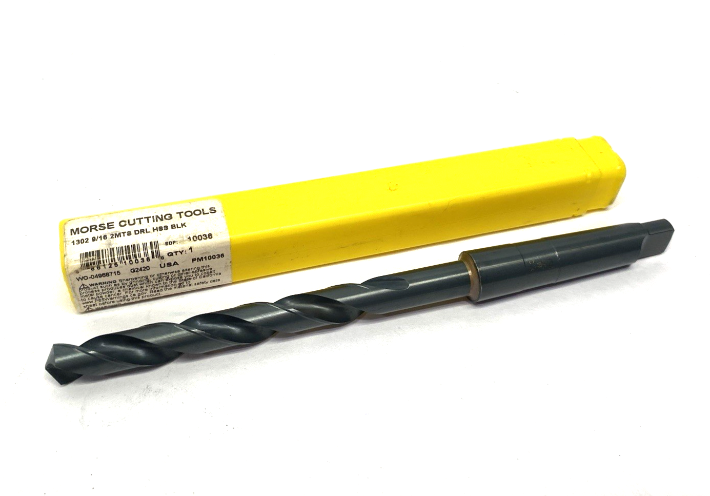 10036 | Morse Cutting Tools Taper Shank Drill Bit 1302 9/16 2MTS DRL HSS BLK - New Other - Maverick Industrial Sales