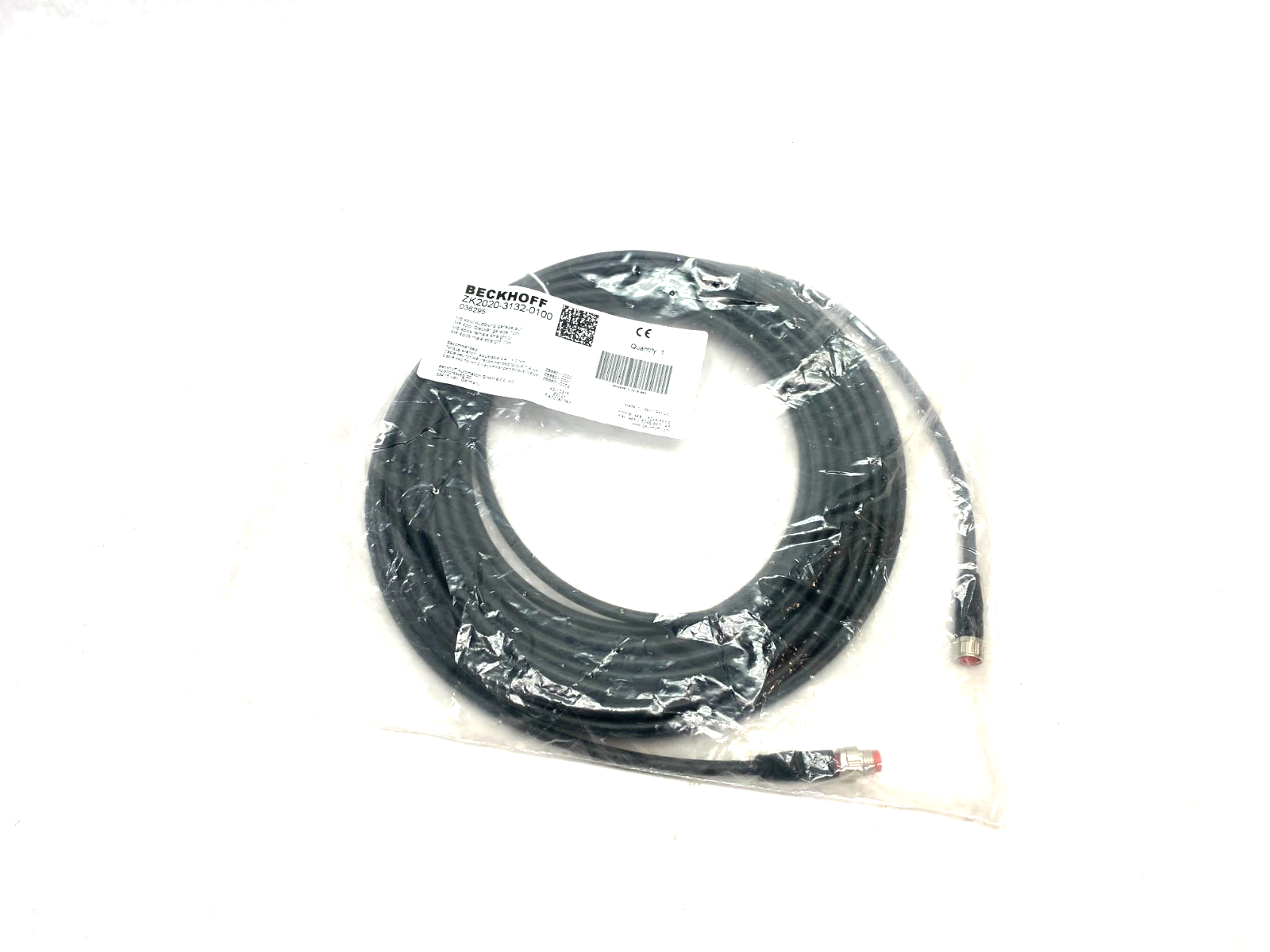 Beckhoff ZK2020-3132-0100 Double Ended Power Cable M8 4-Pin 10m 036295 - Maverick Industrial Sales
