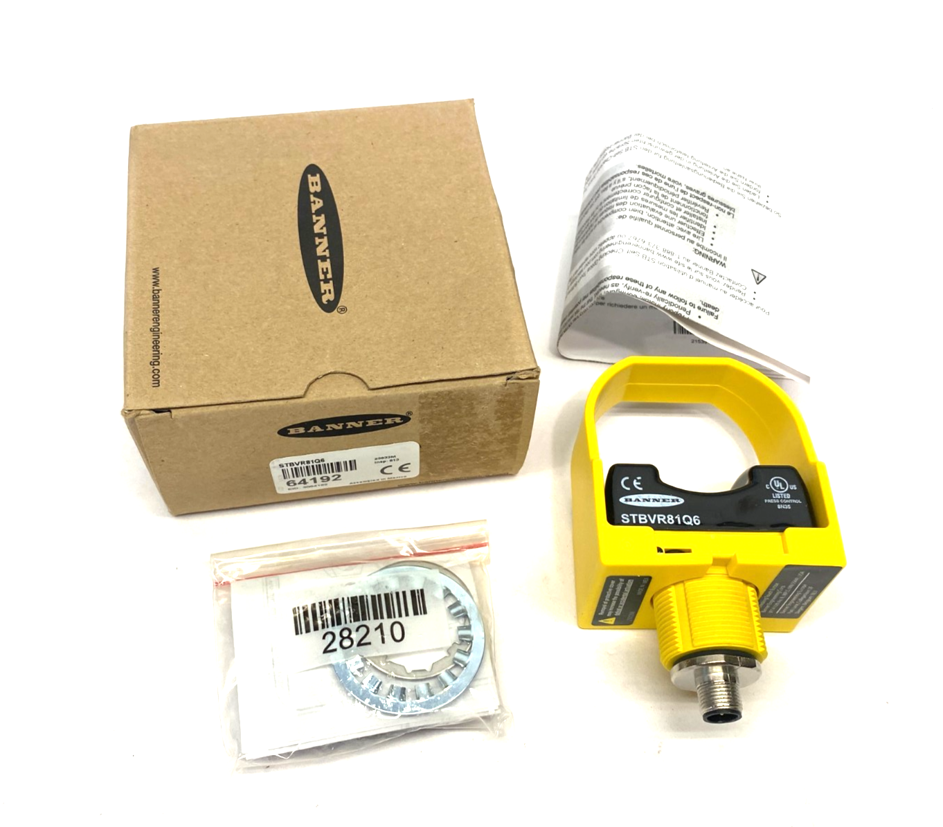 Banner STBVR81Q6 Self-Checking Safety Touch Button Yellow FC M12 Integral 64192 - Maverick Industrial Sales