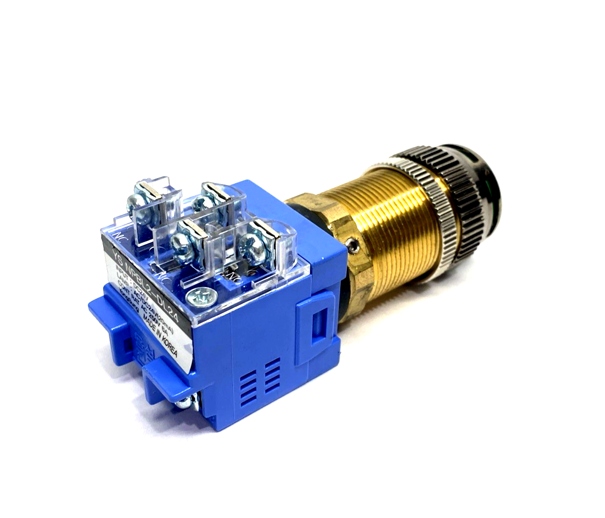 YongSung YS NPBL2-DL24 Illuminated Pushbutton Switch, Green FPBL, 09-GA2BO-0106U - Maverick Industrial Sales