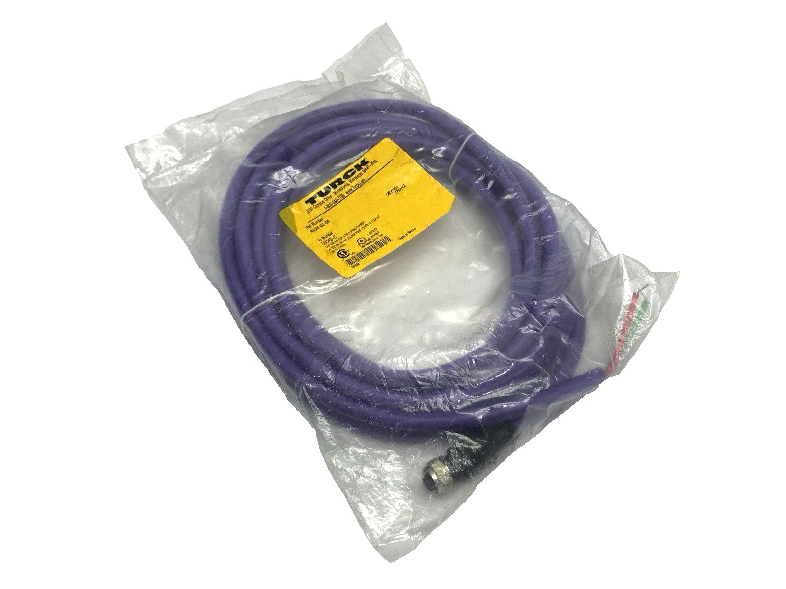 RKSW 455-5M, U0348-5 | Turck RKSW 455-5M Single-Ended 5-Pin M12 Female Connector Cordset U0348-5 - New - Maverick Industrial Sales
