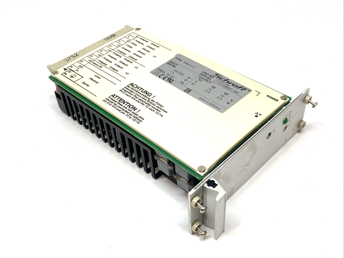 Schroff 13100122 MAX 312 Power Supply Module 100-240V 1-4A - Maverick Industrial Sales