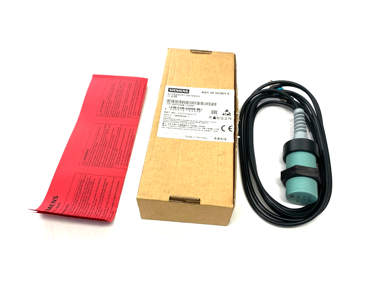 Siemens 6GT2398-1CD00 SIMATIC Accessory Antenna ANT 30 MOBY E 3m Cable - Maverick Industrial Sales