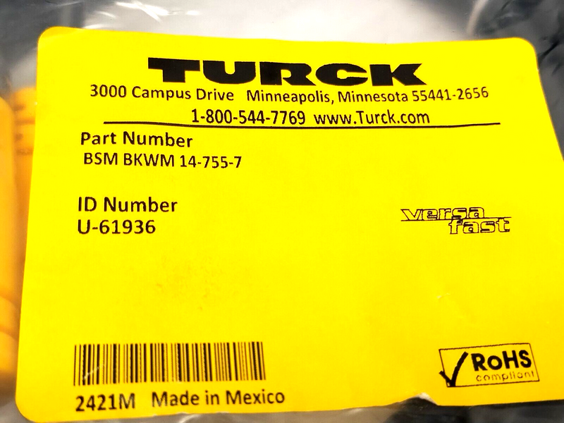 Turck BSM BKWM 14-755-7 Cordset M16 14-Pin, Male To Angled Female 7m U-61936 - Maverick Industrial Sales