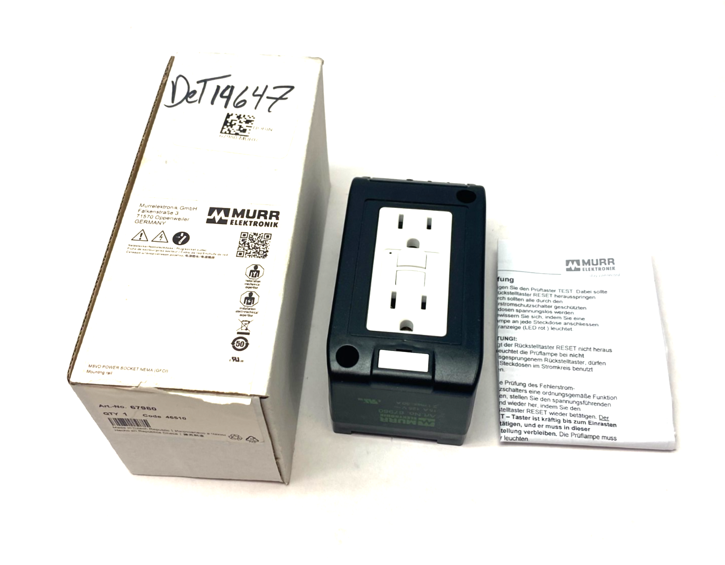 Murrelektronik 67980 MSVD Power Socket NEMA (GFCI) for DIN Rail - Maverick Industrial Sales