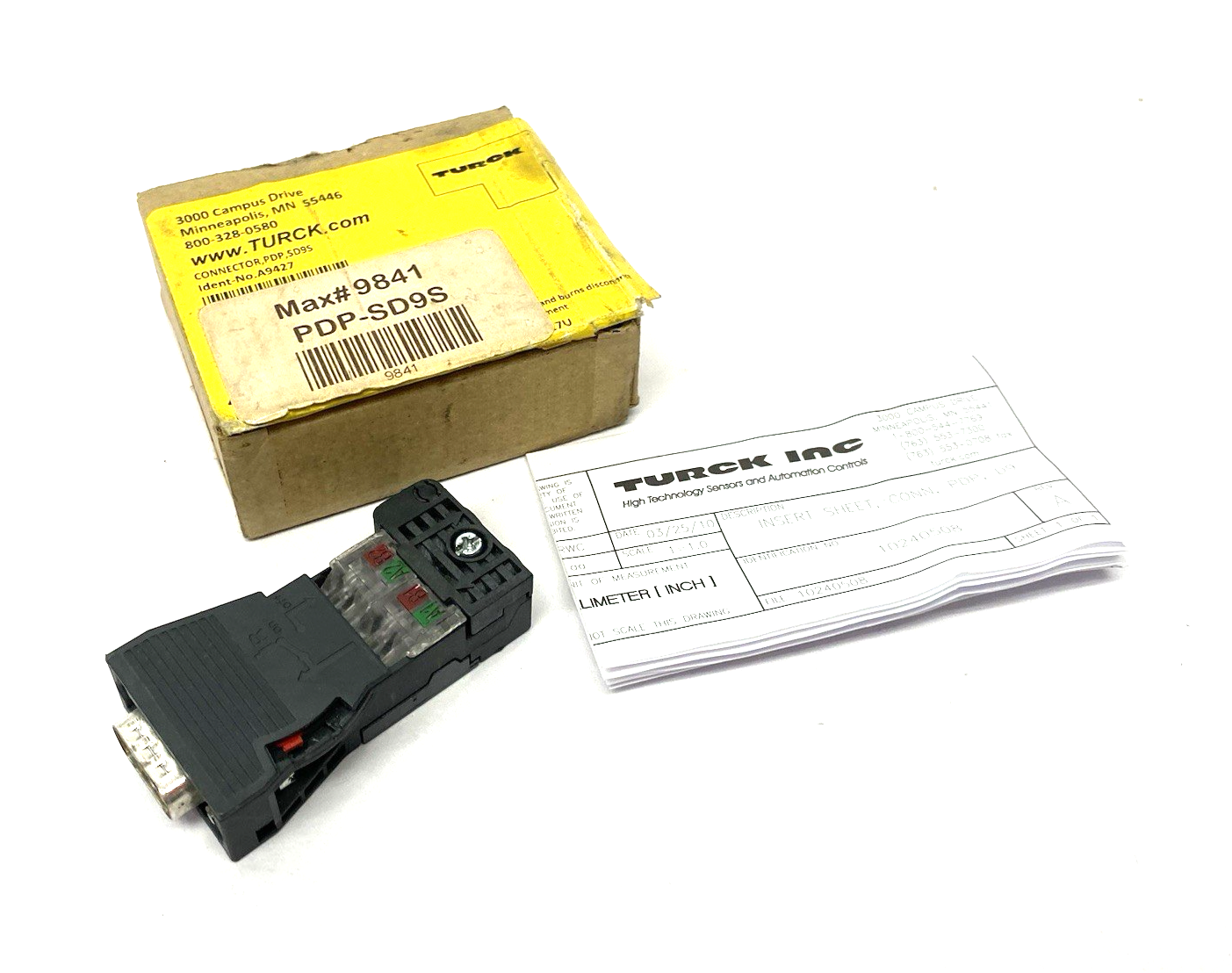 Turck PDP-SD9S Field Wireable PROFIBUS-DP Cable Connector, D-Sub Conn. A9427 - Maverick Industrial Sales