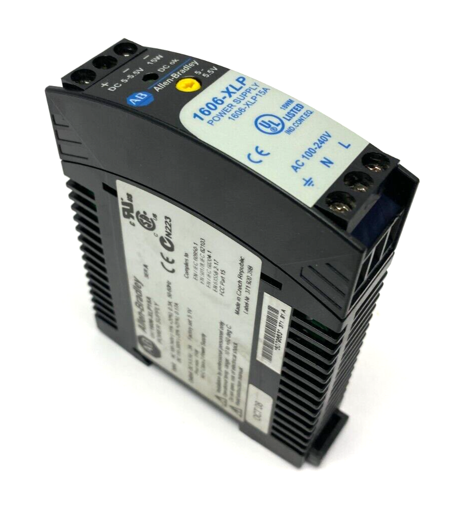 1606-XLP15A | Allen Bradley Ser A Power Supply 100-240VAC 0.3A 50-60Hz - Used - Maverick Industrial Sales