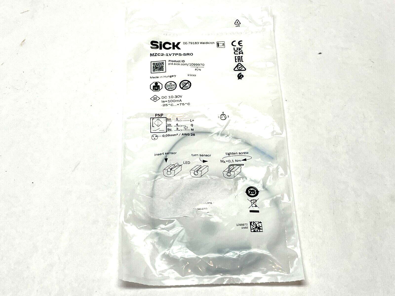 SICK MZC2-1V7PS-SR0 C-Slot Magnetic Cylinder Sensor - New - Maverick Industrial Sales
