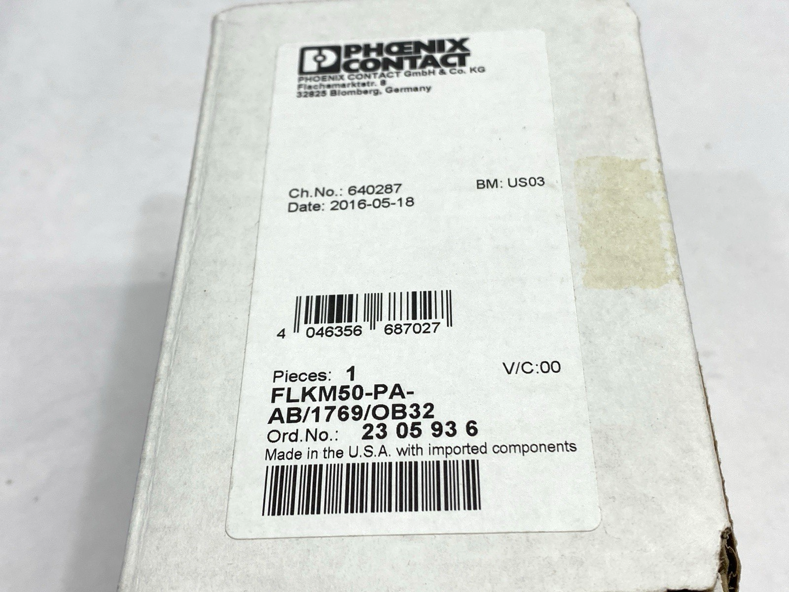 Phoenix Contact FLKM50-PA-AB/1769/OB32 Terminal Block Interface 2305936 - New – Open box - Maverick Industrial Sales