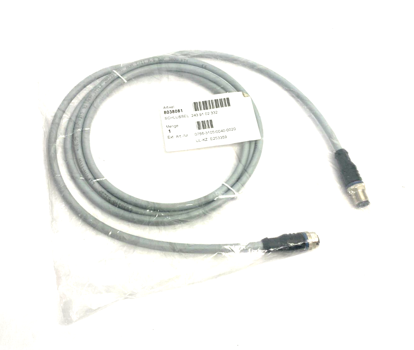 Wago 0756-3105/0040-0020 Double Ended Connection Cordset - New - Maverick Industrial Sales