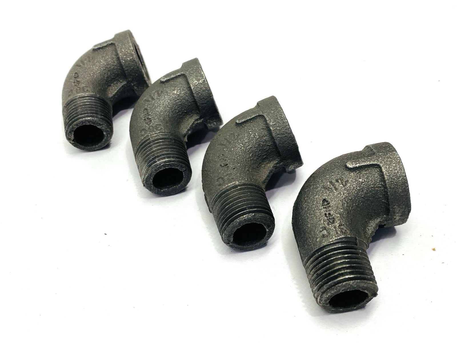 Street Elbow 90 Degrees Male x Female 1/2" NPT Black Iron LOT OF 4 - Maverick Industrial Sales