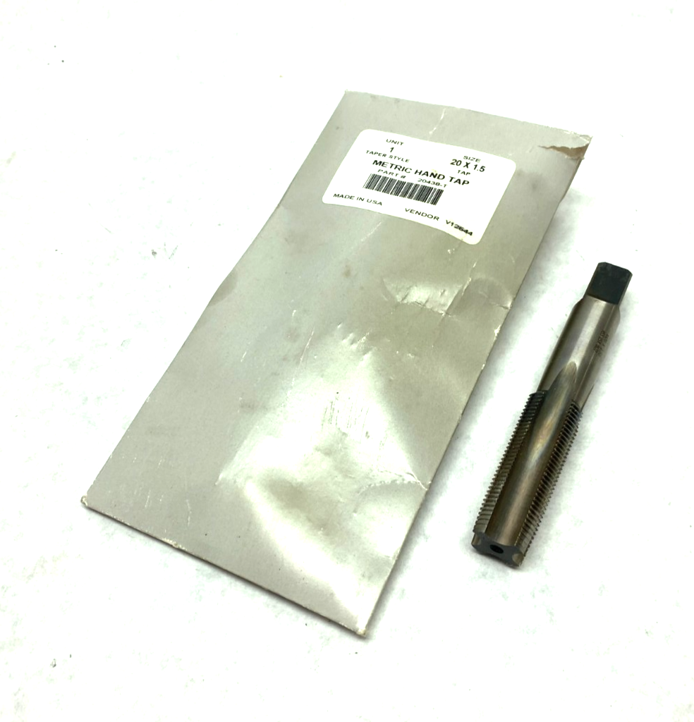 20438-T Straight Flute Hand Tap M20x1.50 Taper D6 Bright High Speed Steel 4-Flu - New – Open box - Maverick Industrial Sales