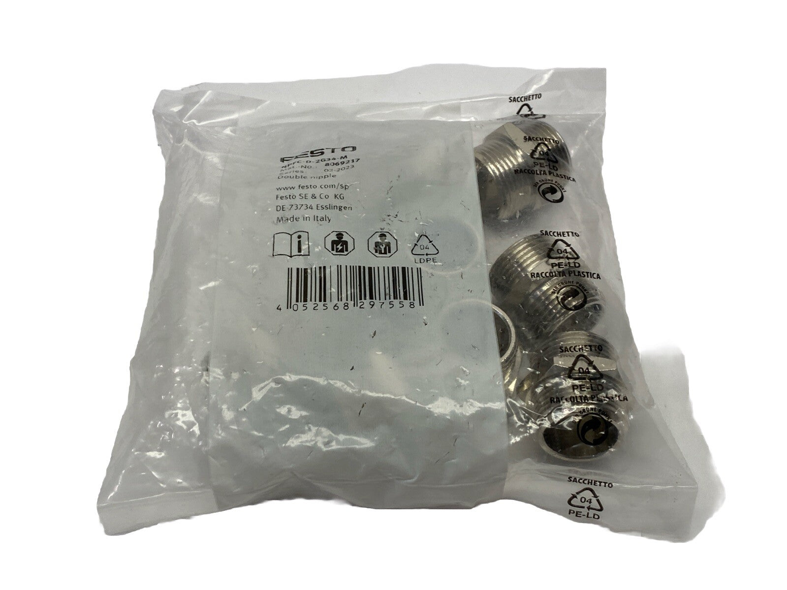 Festo NPFC-D-2G34-M Double Nipple G3/4 - G3/4 8069217 PKG OF 10 - New - Maverick Industrial Sales