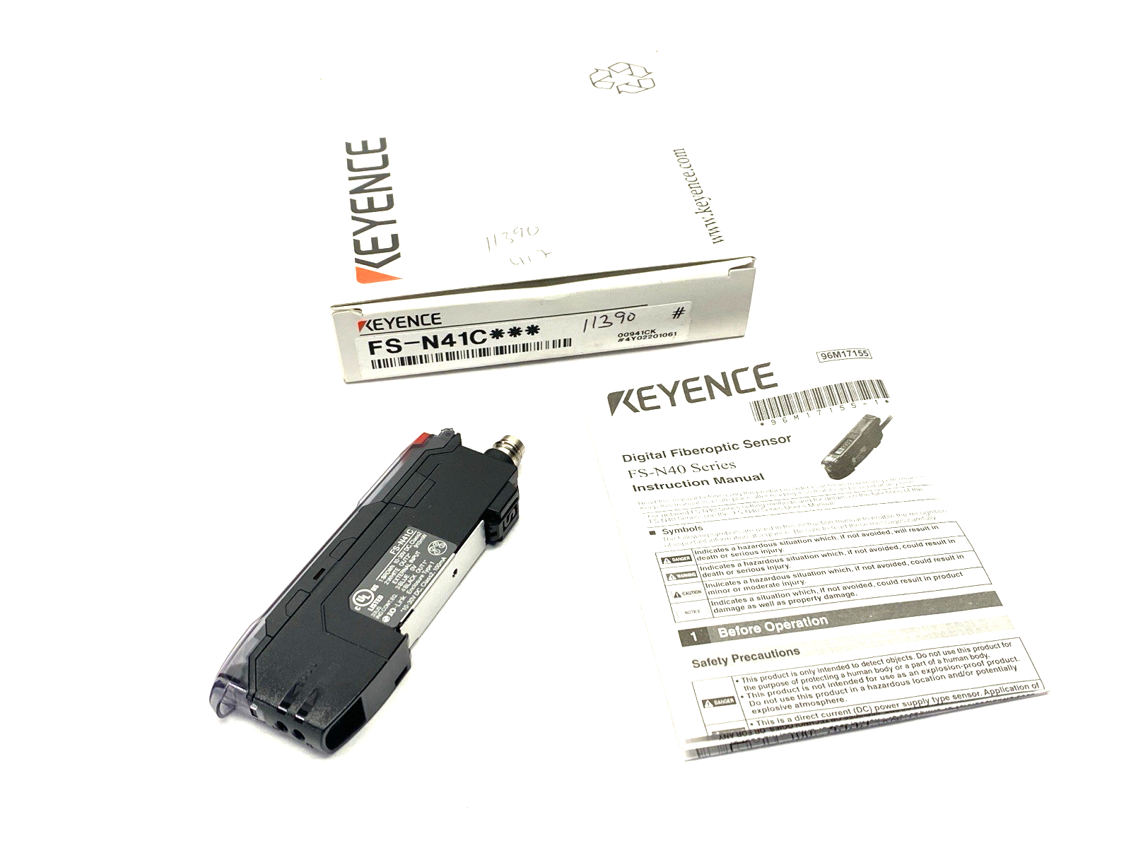 Keyence FS-N41C Digital Fiber Optic Sensor Main Unit M8 Connector Type - Maverick Industrial Sales
