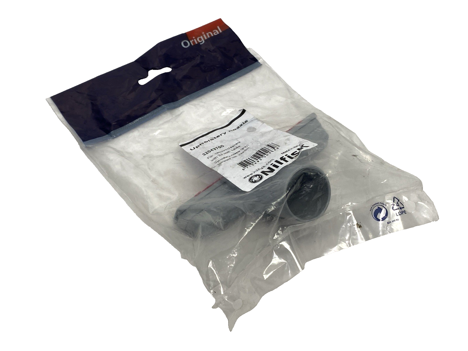 Nilfisk 32043700 Gray Upholster Nozzle for 32mm Tube Vacuum Cleaners SHELFWARE - Maverick Industrial Sales