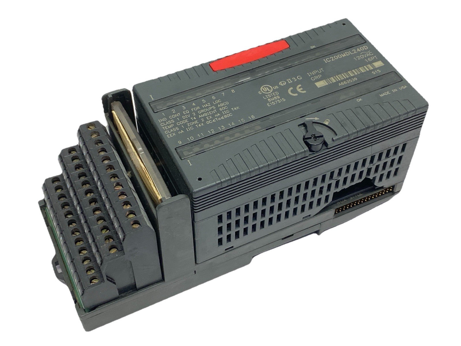 IC200MDL240D | GE Fanuc Input Module 16PT 120VAC - For parts or not working - Maverick Industrial Sales