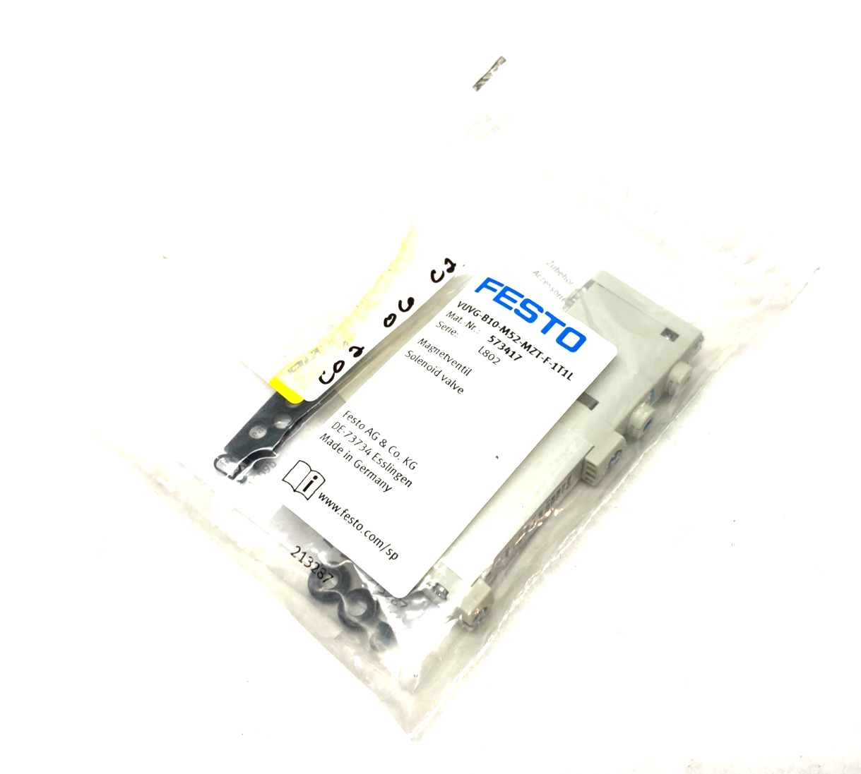 Festo VUVG-B10-M52-MZT-F-1T1L Solenoid Valve, 5/2-Way, Monostable 573417 - Maverick Industrial Sales