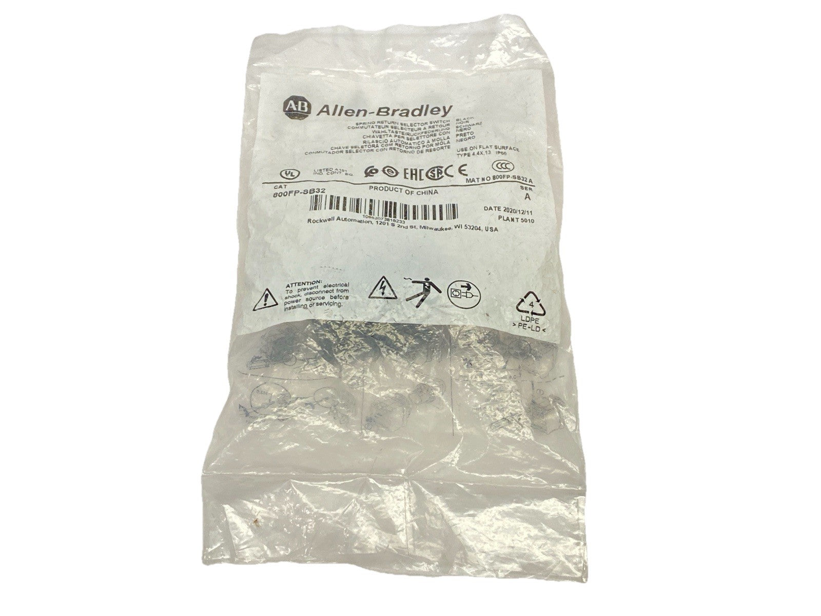 Allen-Bradley 800FP-SB32 3-Position Selector Switch 22mm - Maverick Industrial Sales