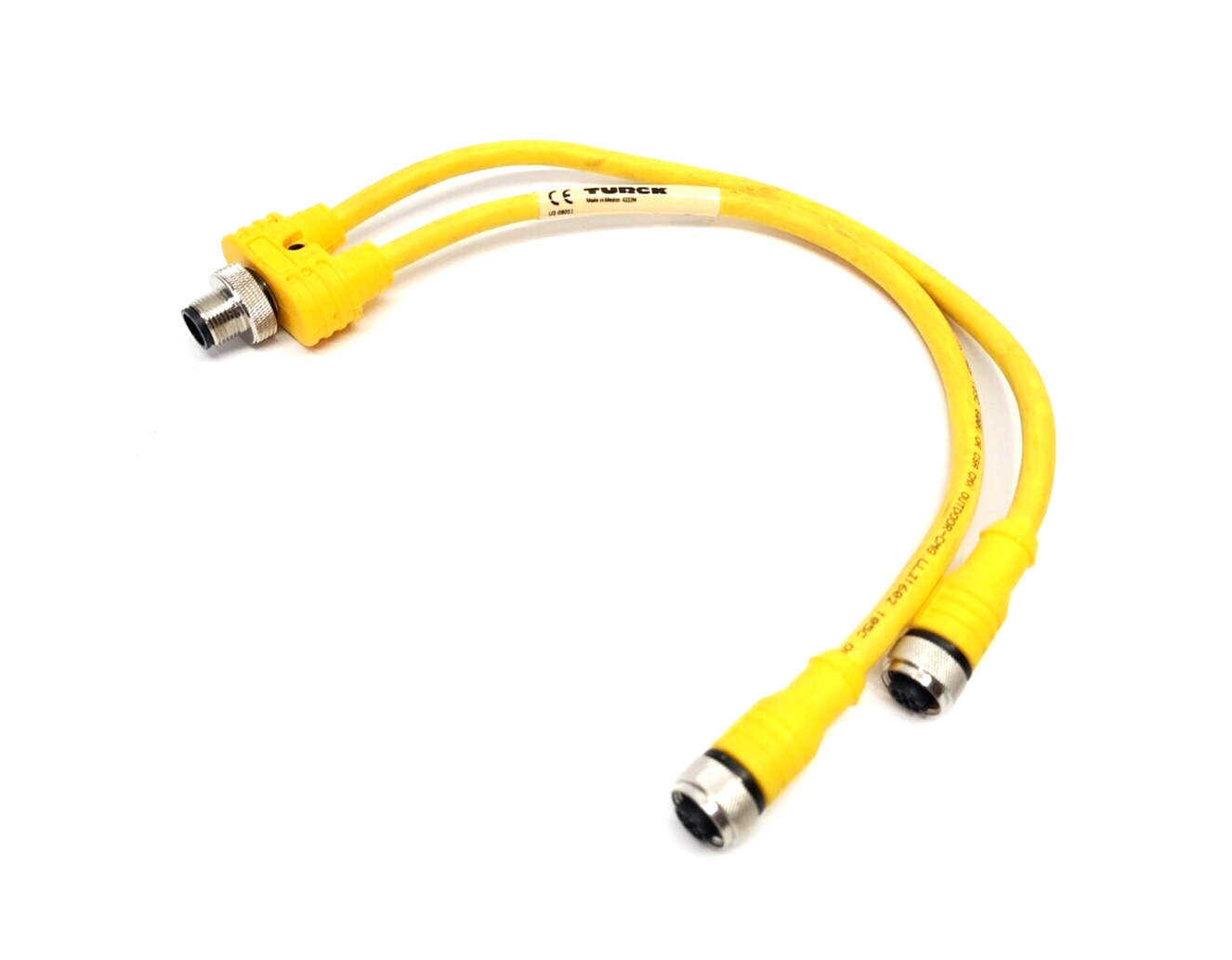 YBZ2-FSM4.4/2RKC4T-0.3/0.3/S1587, U2-08011 | Turck YBZ2-FSM4.4/2RKC4T-0.3/0.3/S1587 2-Branch Splitter Cable M12 U2-08011 - Used - Maverick Industrial Sales