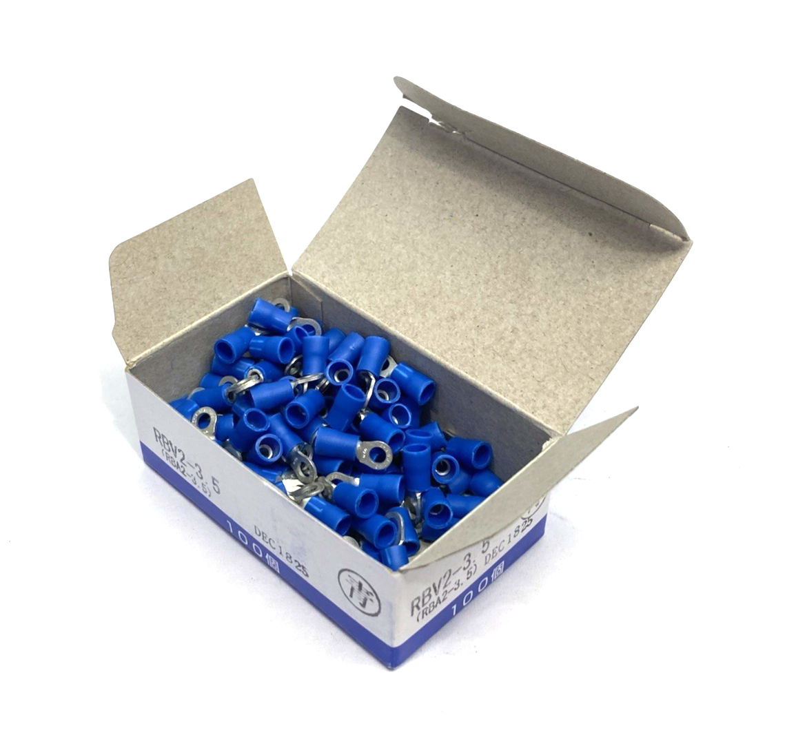DST Daido Solderless Term. RBV1.25-3 Insulated Ring Crimp Terminal Blue 100-PACK - Maverick Industrial Sales